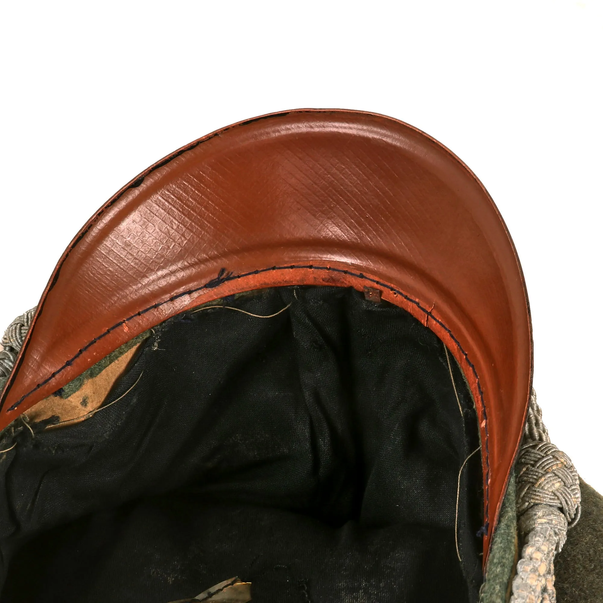 Original German WWII Army Heer Infantry Officers Schirmmütze Visor Crush Cap - Missing Sweatband