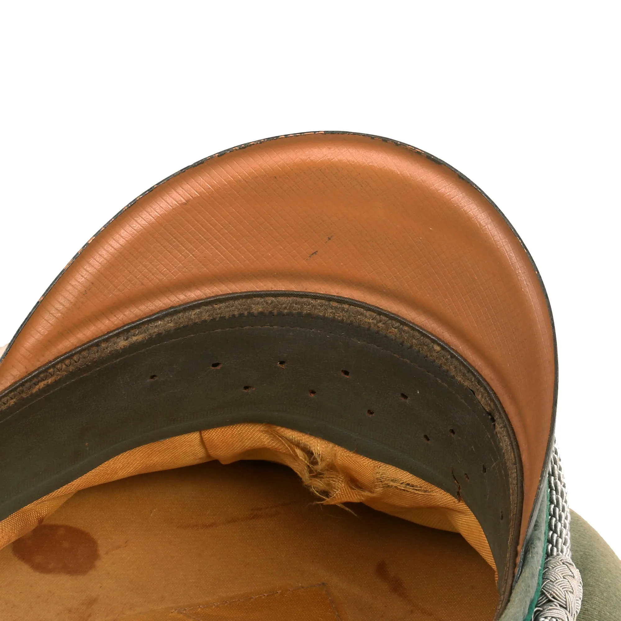 Original German WWII Heer Jäger Officer Schirmmütze Visor Crush Cap by EREL Privat (Double Marked)