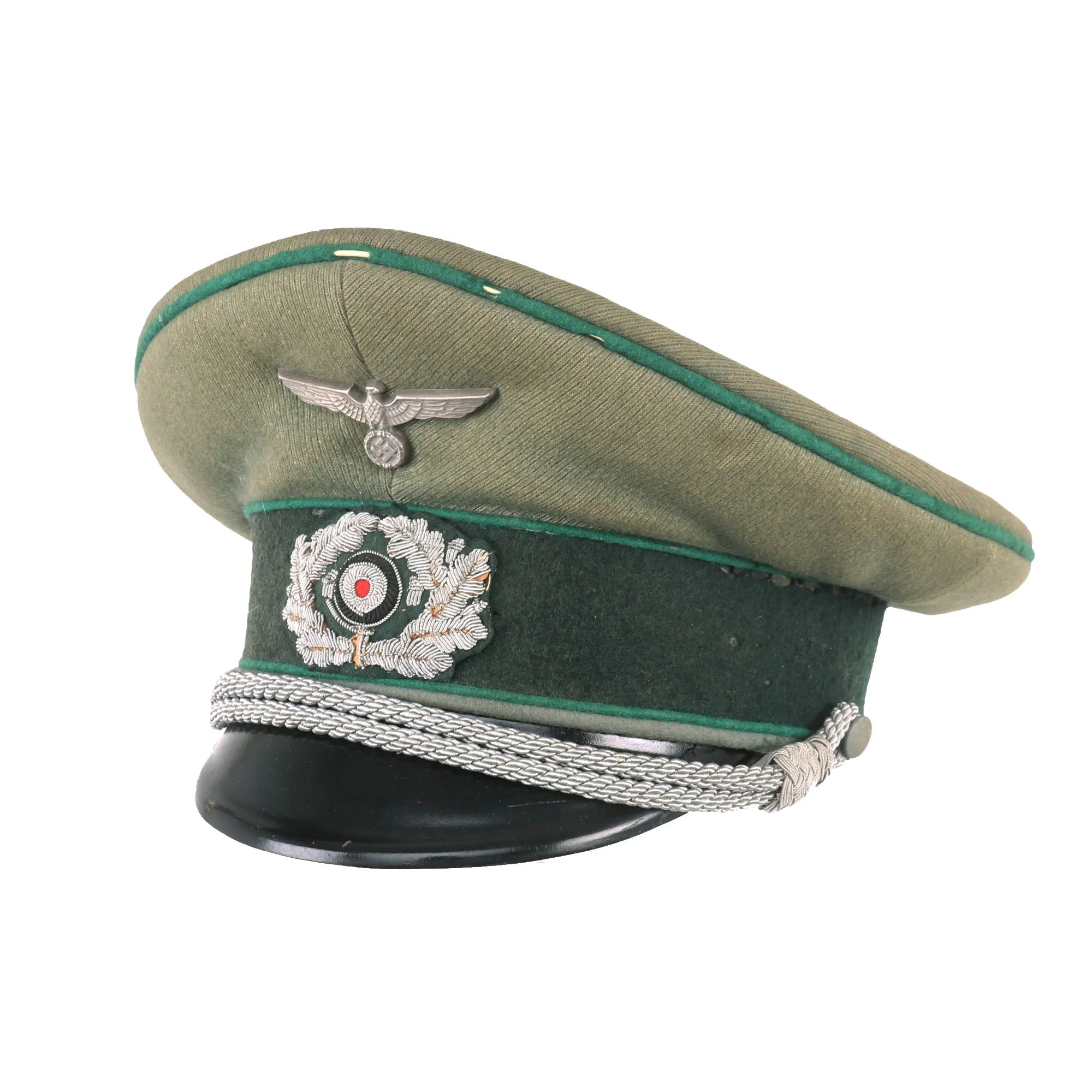 Original German WWII Heer Jäger Officer Schirmmütze Visor Crush Cap by EREL Privat (Double Marked)