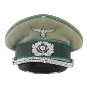 Original German WWII Heer Jäger Officer Schirmmütze Visor Crush Cap by EREL Privat (Double Marked)