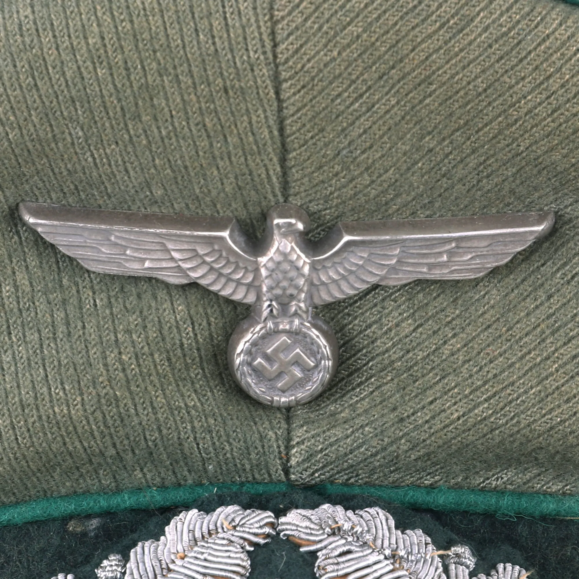 Original German WWII Heer Jäger Officer Schirmmütze Visor Crush Cap by EREL Privat (Double Marked)