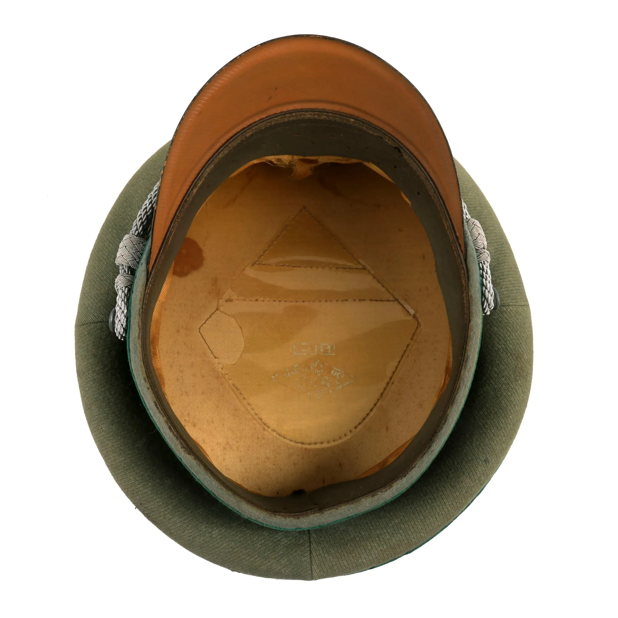 Original German WWII Heer Jäger Officer Schirmmütze Visor Crush Cap by EREL Privat (Double Marked)