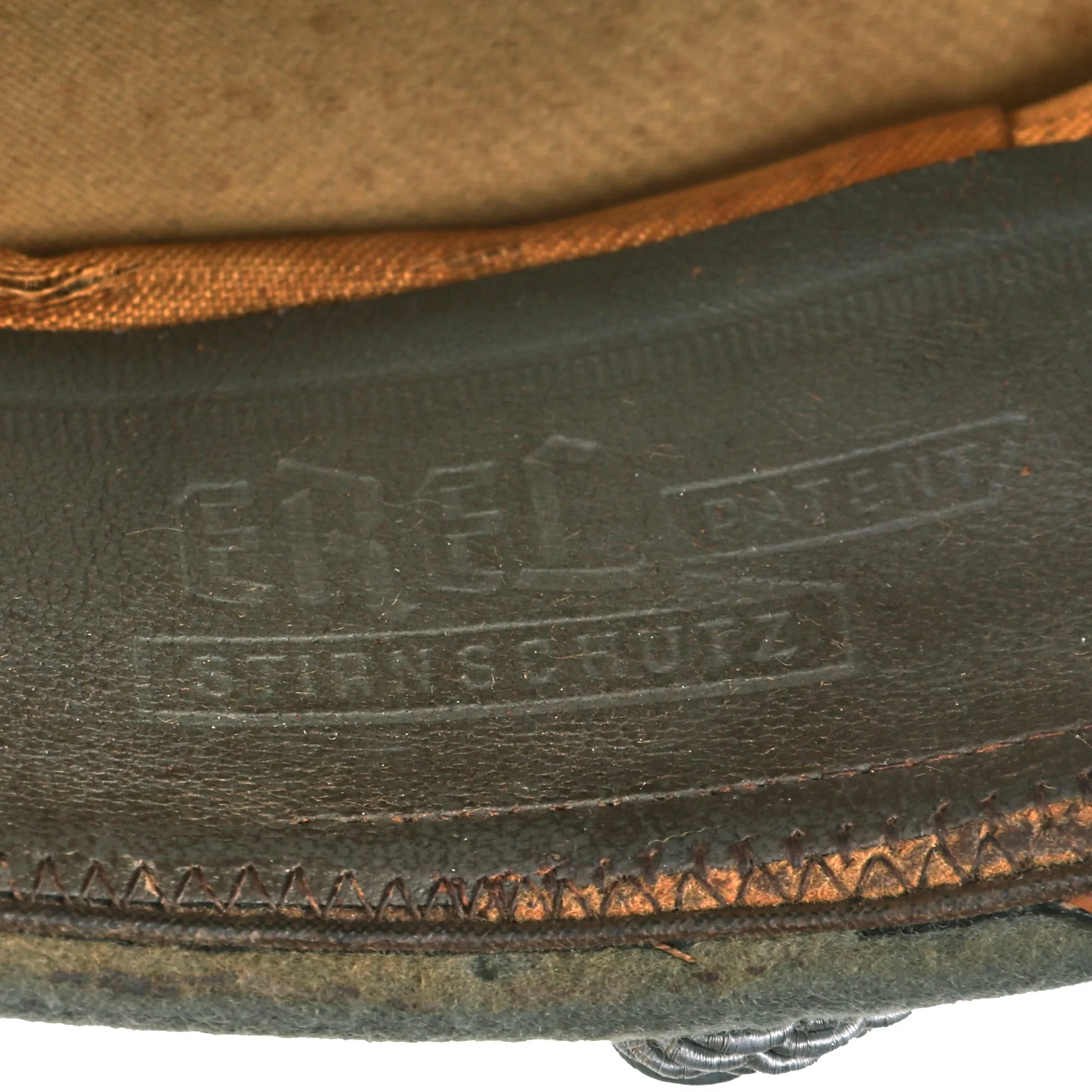 Original German WWII Heer Jäger Officer Schirmmütze Visor Crush Cap by EREL Privat (Double Marked)