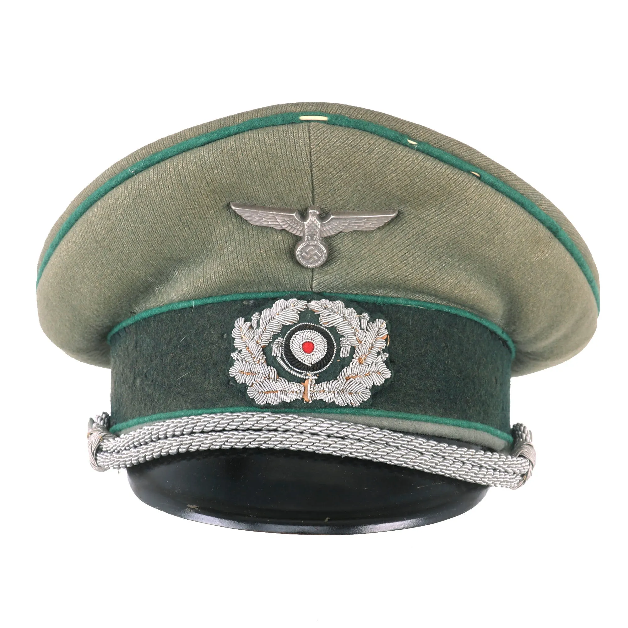 Original German WWII Heer Jäger Officer Schirmmütze Visor Crush Cap by EREL Privat (Double Marked)