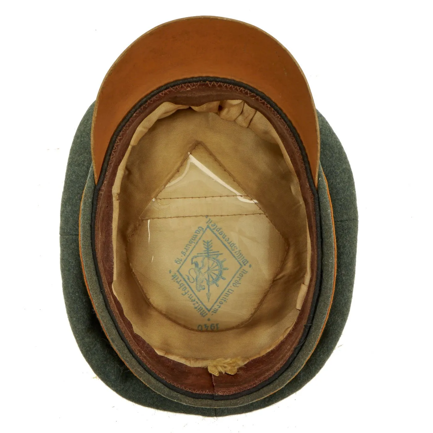 Original German WWII Heer Military Police or Recruiting EM/NCO Visor Crush Cap by Willy Sprengpfeil - dated 1940