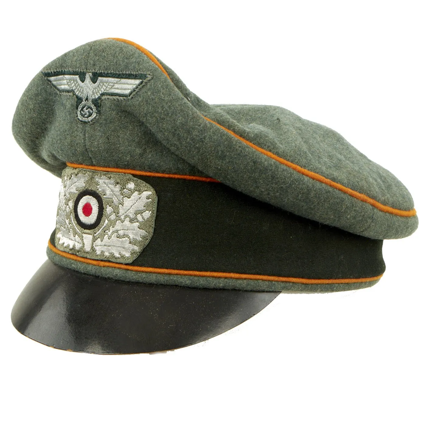 Original German WWII Heer Military Police or Recruiting EM/NCO Visor Crush Cap by Willy Sprengpfeil - dated 1940