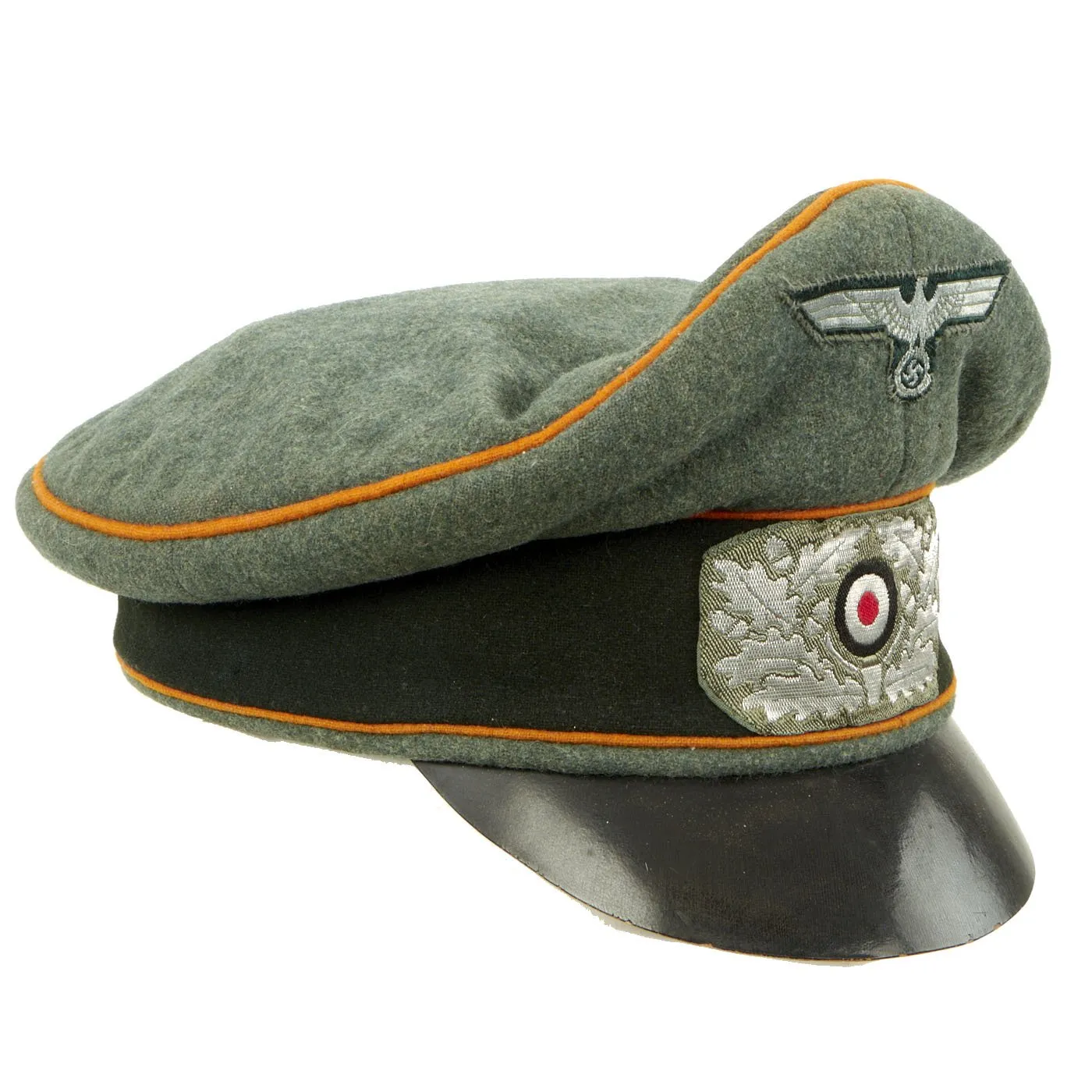 Original German WWII Heer Military Police or Recruiting EM/NCO Visor Crush Cap by Willy Sprengpfeil - dated 1940