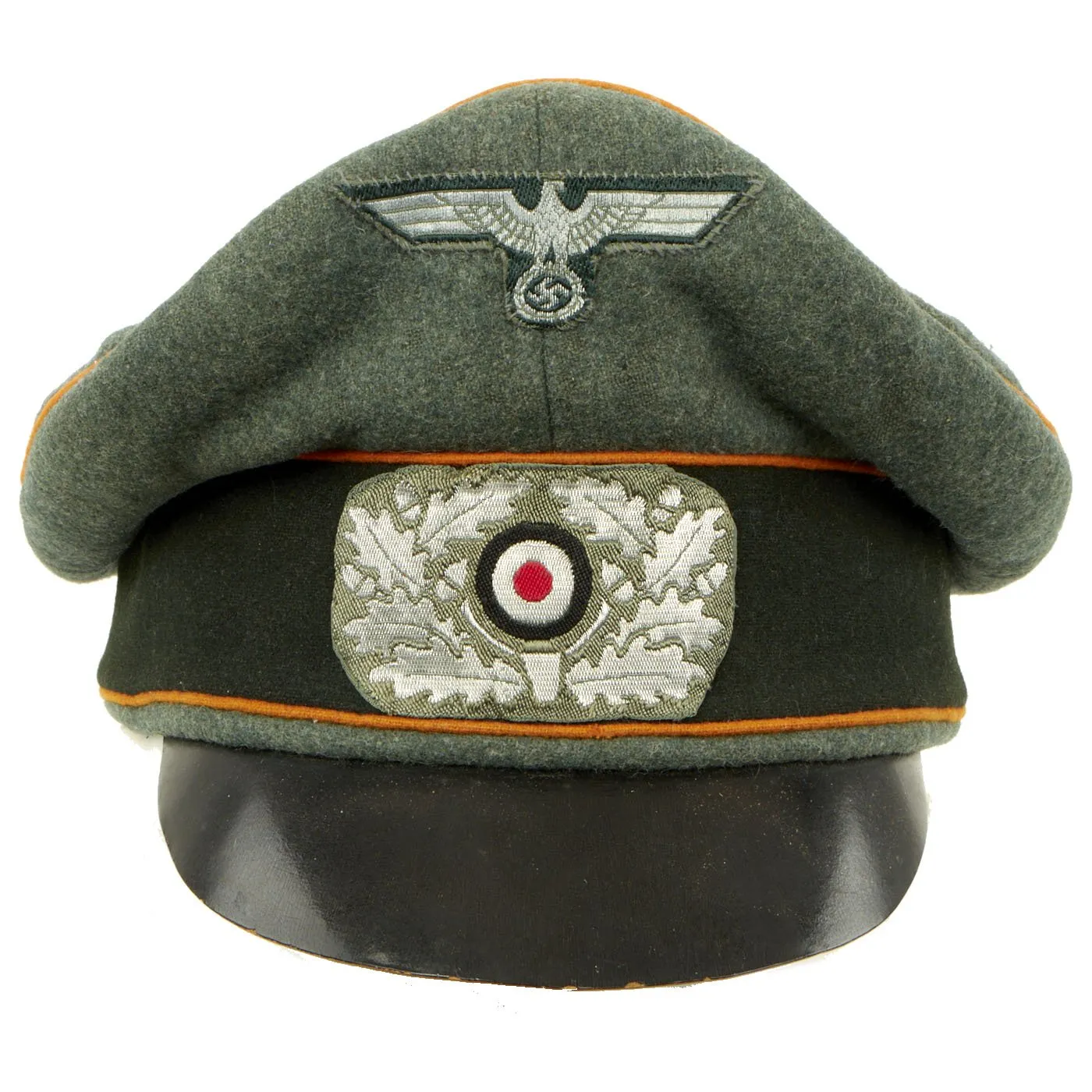 Original German WWII Heer Military Police or Recruiting EM/NCO Visor Crush Cap by Willy Sprengpfeil - dated 1940