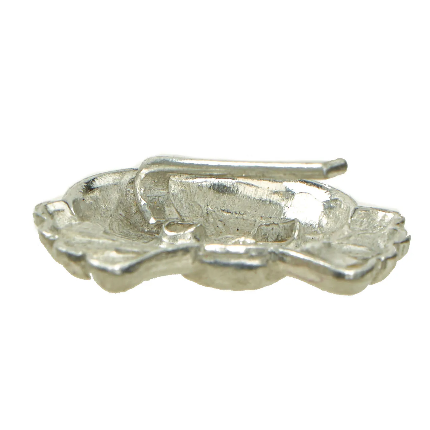 Original German WWII Set of Two Panzer "Danziger" Style "Death's Head" Aluminum Collar Tab Emblems - Totenkopf