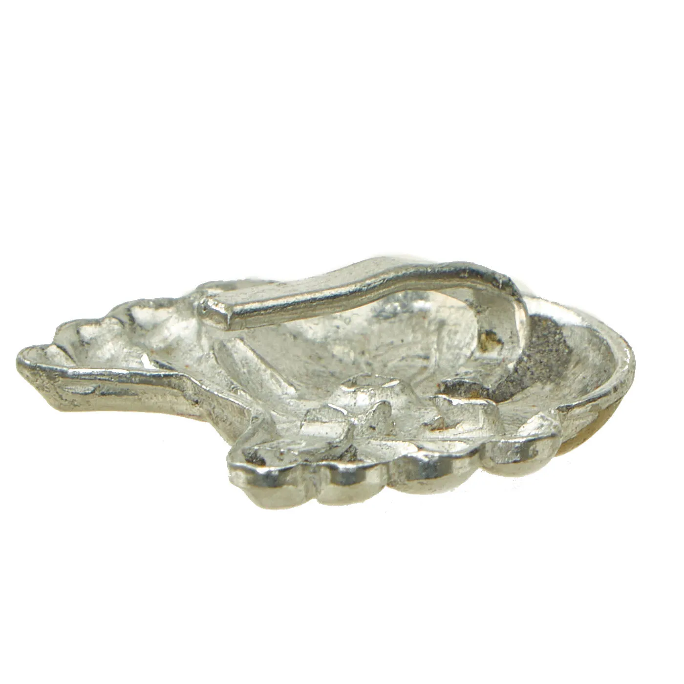 Original German WWII Set of Two Panzer "Danziger" Style "Death's Head" Aluminum Collar Tab Emblems - Totenkopf