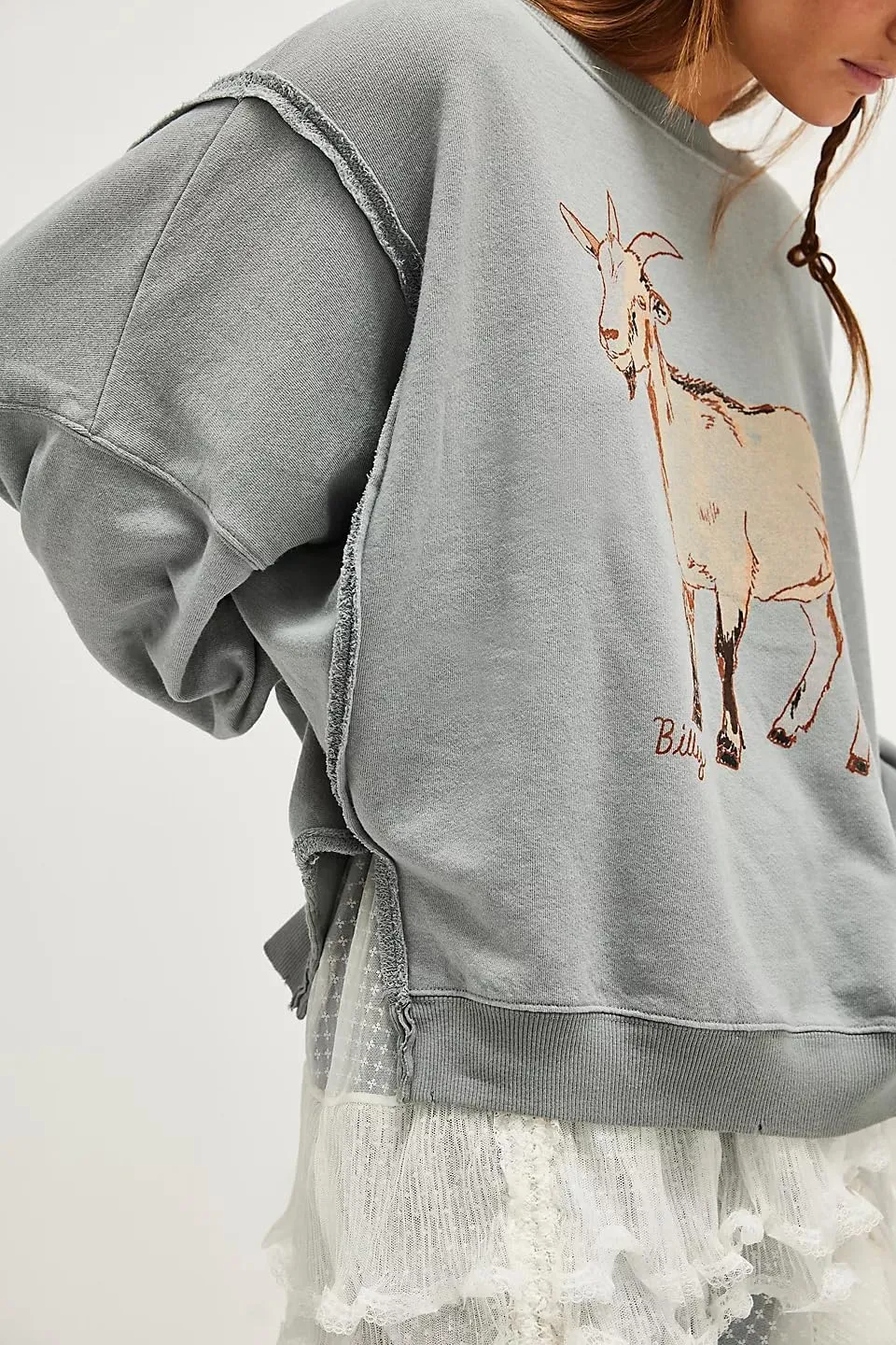 Oversized Graphic Swearshirts Women Y2k Crewneck Long Sleeve Drop Shoulder Shirts Top Vintage Jacket Sweater
