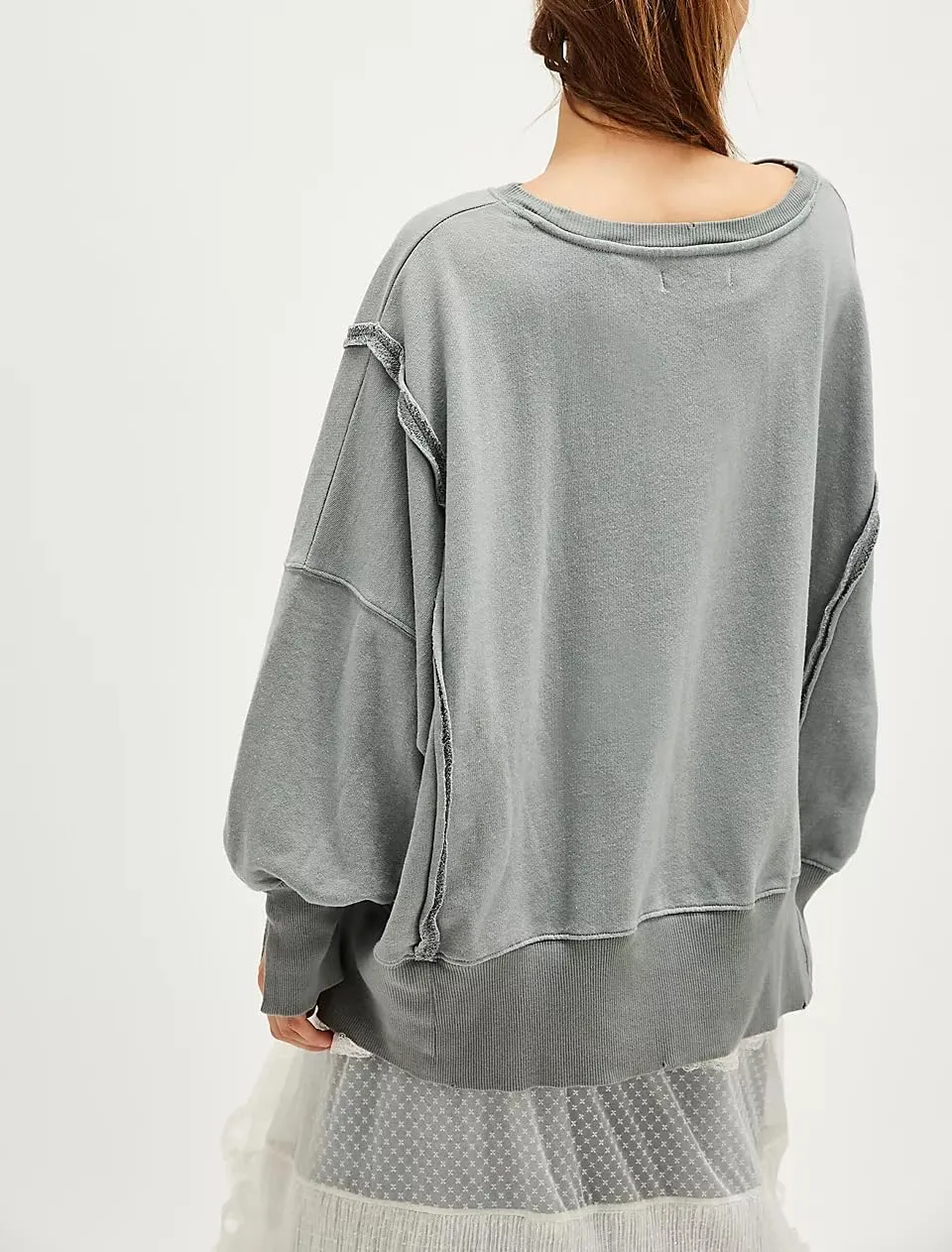 Oversized Graphic Swearshirts Women Y2k Crewneck Long Sleeve Drop Shoulder Shirts Top Vintage Jacket Sweater