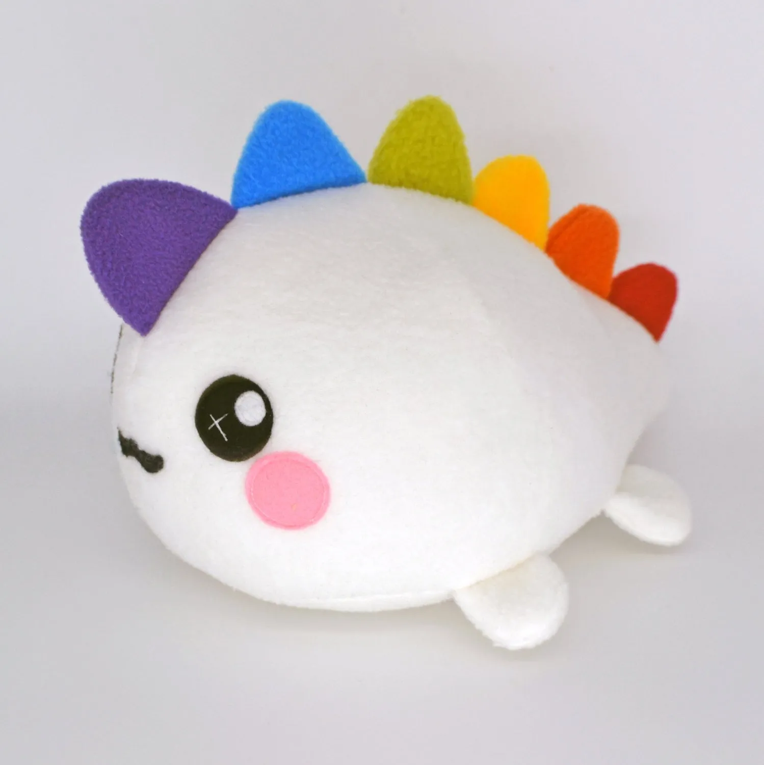 Rainbow dinosaur plushie , handmade kawaii stuffed animal monster cute lime green rawr