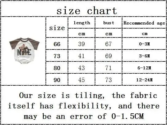 Short Sleeve Teddy Bear Letter Print Soft Cotton Onesies