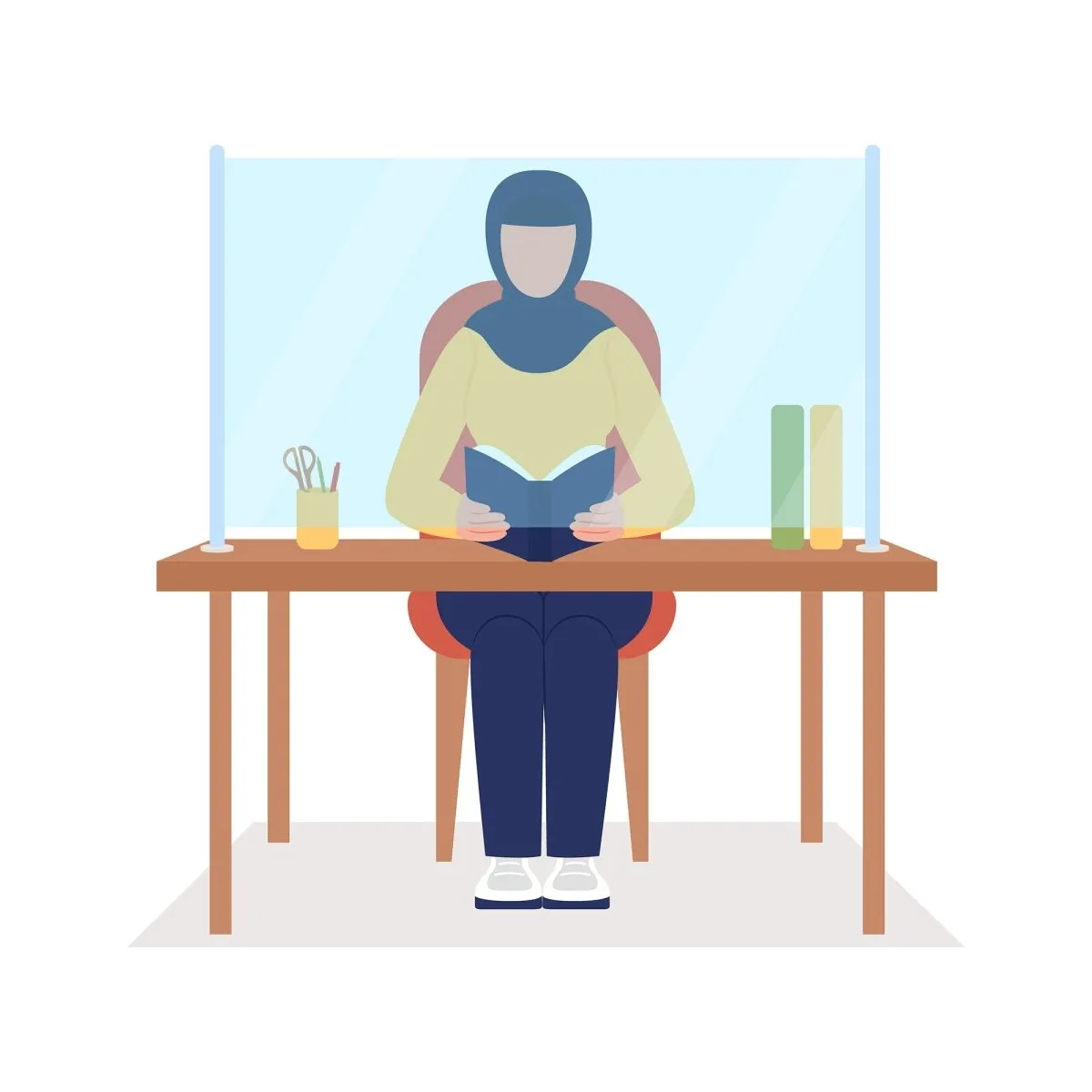 Social distancing color vector illustration bundle