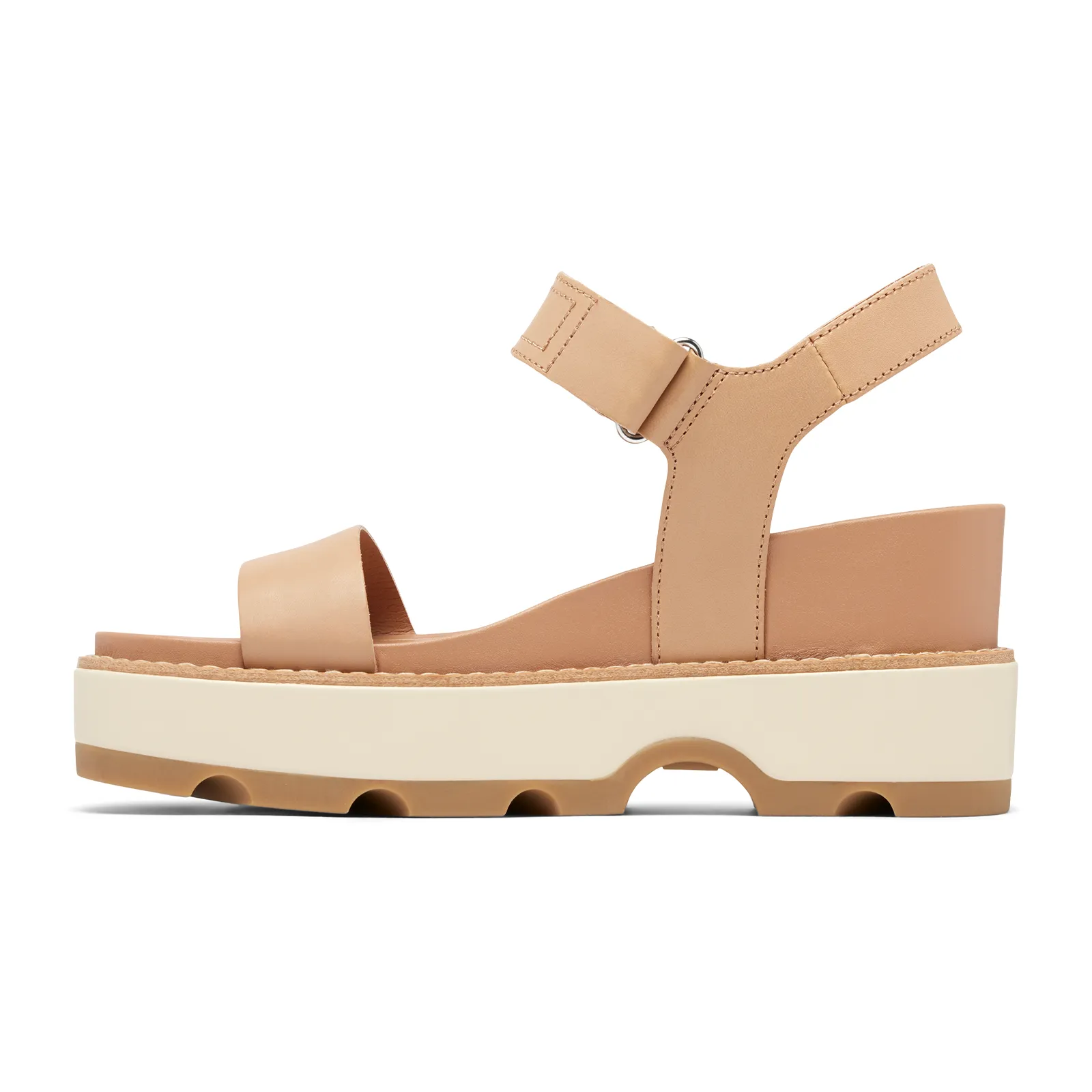Sorel Joanie IV Ankle Strap Wedge Sandal (Women) - Honest Beige/Bleached Ceramic