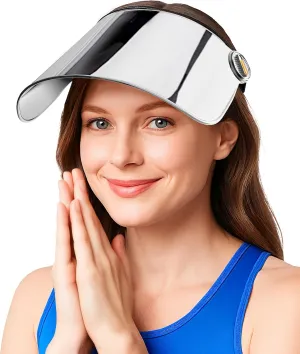 Sun Visor Hats, Sun Visors for Women with Adjustable Strap, UV Blocking Sun Protection Hat, 360?? Rotating Lens Visor Hats for Women Lightweight & Breathable for Golf, Travel, and Outdoor Use Black