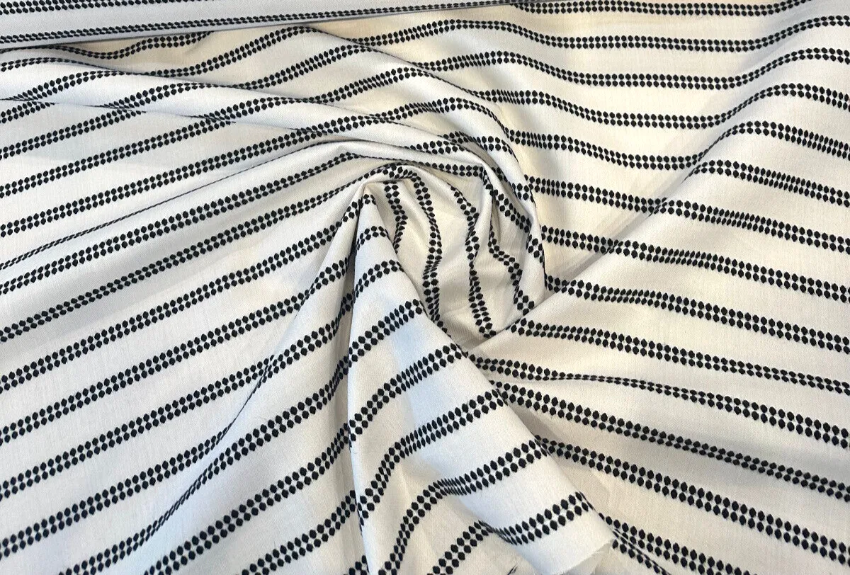 Sunbrella Journey Classic Stripe Ivory Upholstery Outdoor Fabric By the yard