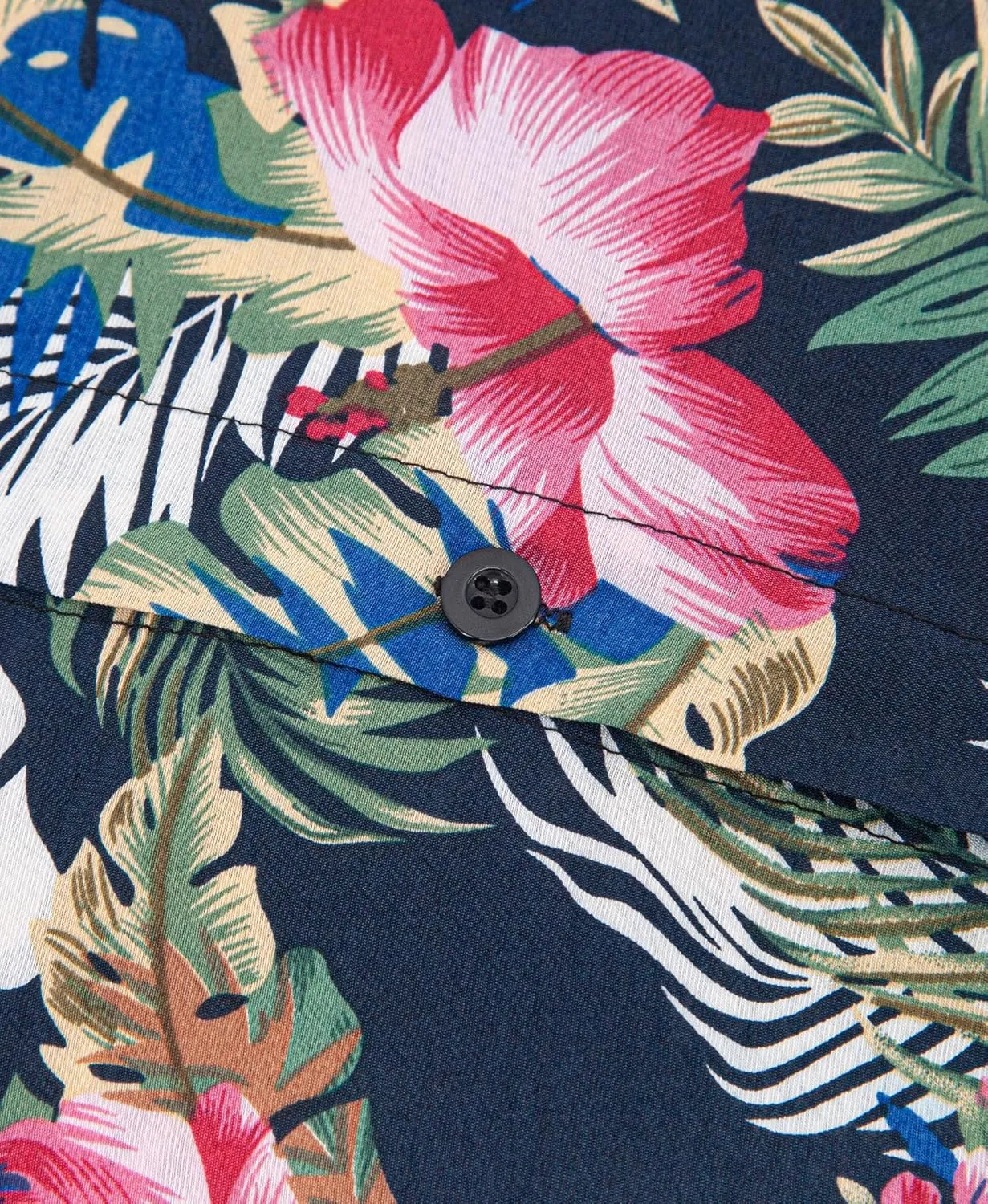 Weecreeture Big and Tall Men's Hawaiian Shirt - Short Sleeve, Tropical Floral Button Down Casual Summer Beach Shirt