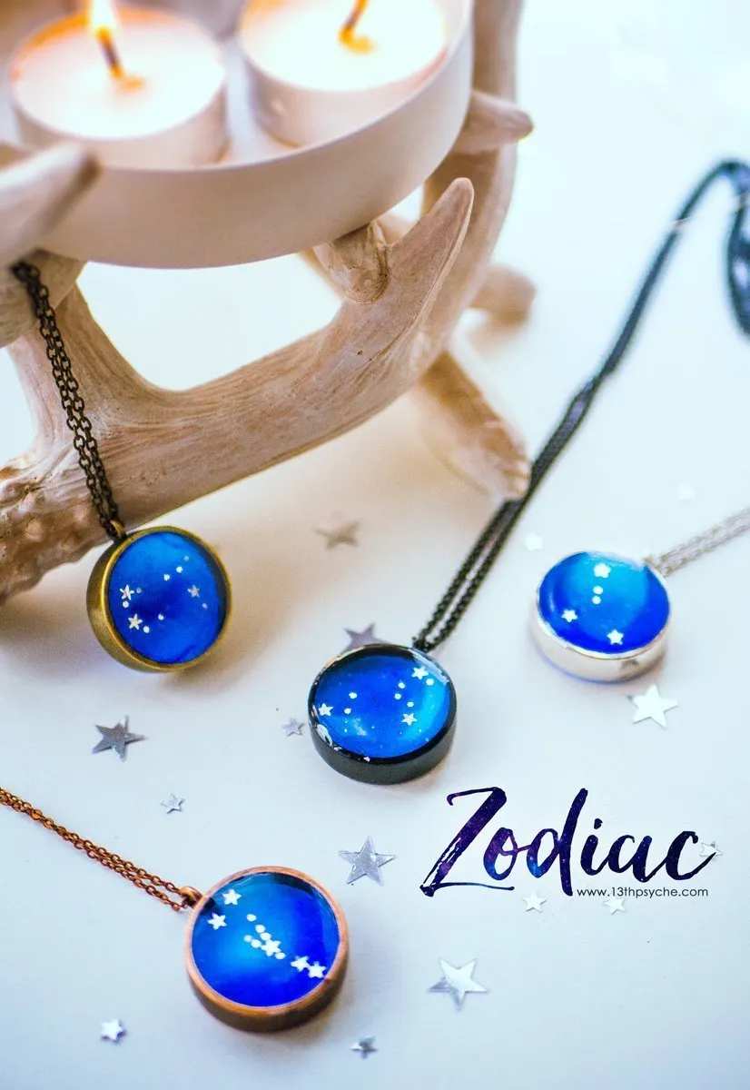 Zodiac jewelry, Tauro constellation necklace