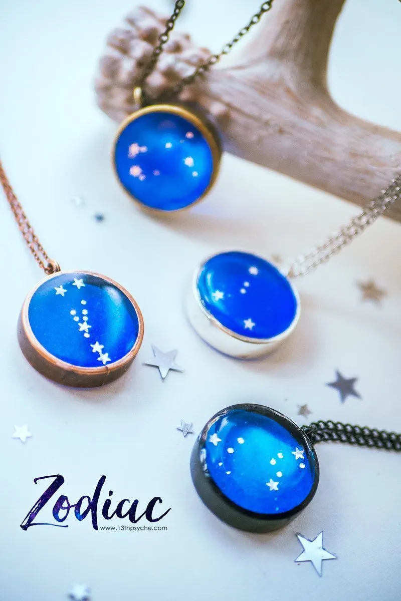 Zodiac jewelry, Tauro constellation necklace